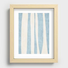 Minimalist Off-White Sky Blue Contemporary Design Recessed Framed Print