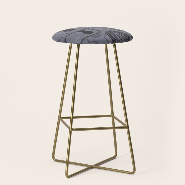 Wisteria and Charcoal Gray Abstract Bar Stool by Angora Wings