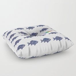 Colorful Inspirational Fish Art - Be Yourself Floor Pillow