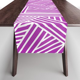 Sketchy Abstract (White & Purple Pattern) Table Runner