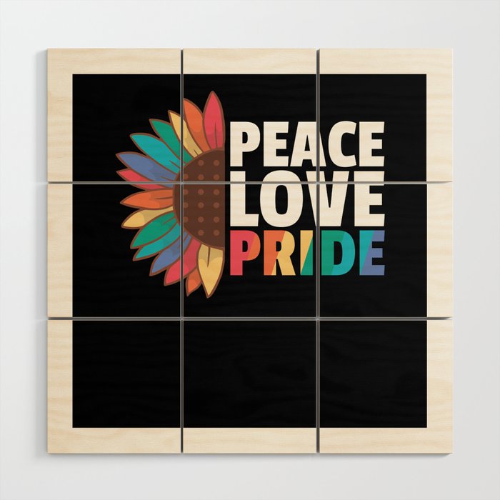 Rainbow Gay Flag Pride Lgbtq Sunflower Wood Wall Art