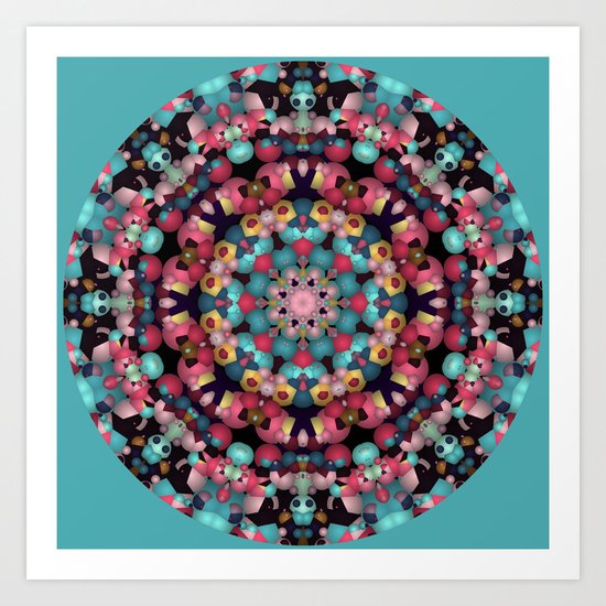 Spheres and Bubbles Mandala Art Print