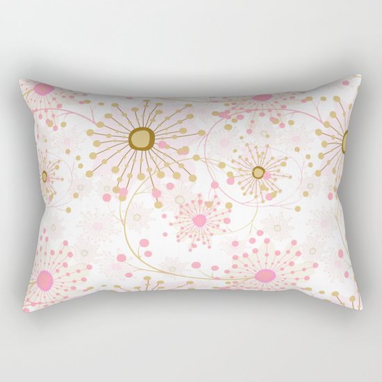 Retro . Abstract pattern Dandelions . Rectangular Pillow