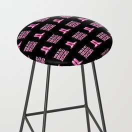"This is My Second Rodeo" (mod neon pink and white old west letters on black) Bar Stool