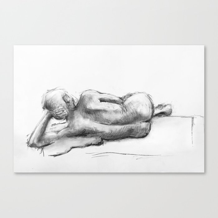 Languorous | Charcoal Figurative Sketch Canvas Print
