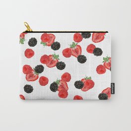 Strawberry Raspberry Blueberry Fruits pattern #fruits #society6 Carry-All Pouch | Food, Kitchen, Illustration, Market, Vegan, Fooddesign, Graphic, Fruit, Vegatables, Summer 