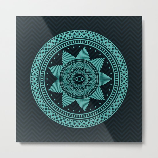 Eye of Protection Mandala Metal Print