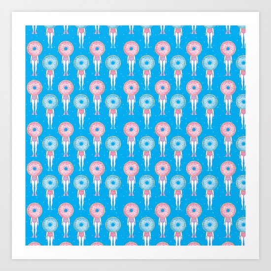 The Summer Treats: Pool Party Doughnuts Art Print