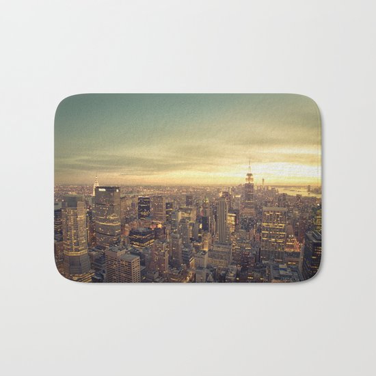 New York Skyline Cityscape Bath Mat