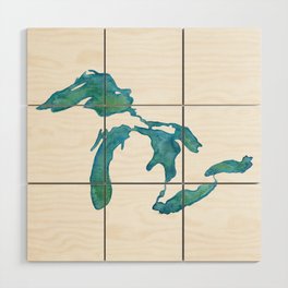 Great Lakes Watercolor Wood Wall Art