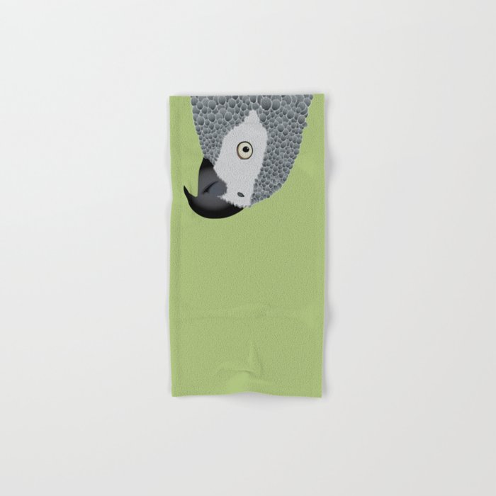 African Grey Parrot [ON SPRING GREEN] Hand & Bath Towel