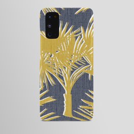 Tropical Palm Trees Gold on Navy Android Case