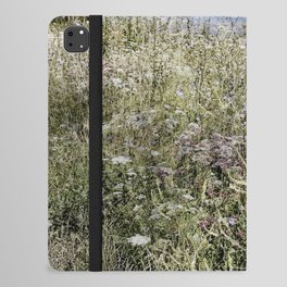 Vintage countryside summer Chicory field camping scene iPad Folio Case