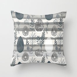 Scandinavian Easter: Serene Nature & Eggs Throw Pillow