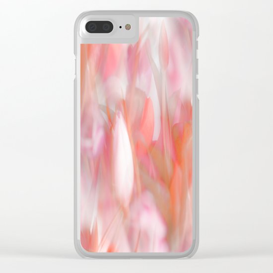 Pink Tulips Abstract Nature Spring Atmosphere Clear iPhone Case