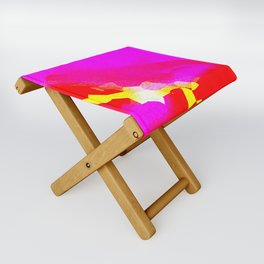 Cloudy looking gradient, mosaic tiles, full of tiles, full of clouds, noisy, oily, wavy, crystals, blur, twirl and dotted colorful background  Folding Stool