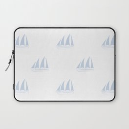 Pale Blue Sailboat Pattern Laptop Sleeve