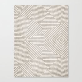 Minimalist Modern Beige Lines OpArt Canvas Print