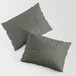 Dark Gray-Green Solid Color Pantone Kambaba 19-0404 TCX Shades of Green Hues Pillow Sham