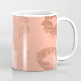 Sweet Life Lips Peach Coral Pink Shimmer Coffee Mug