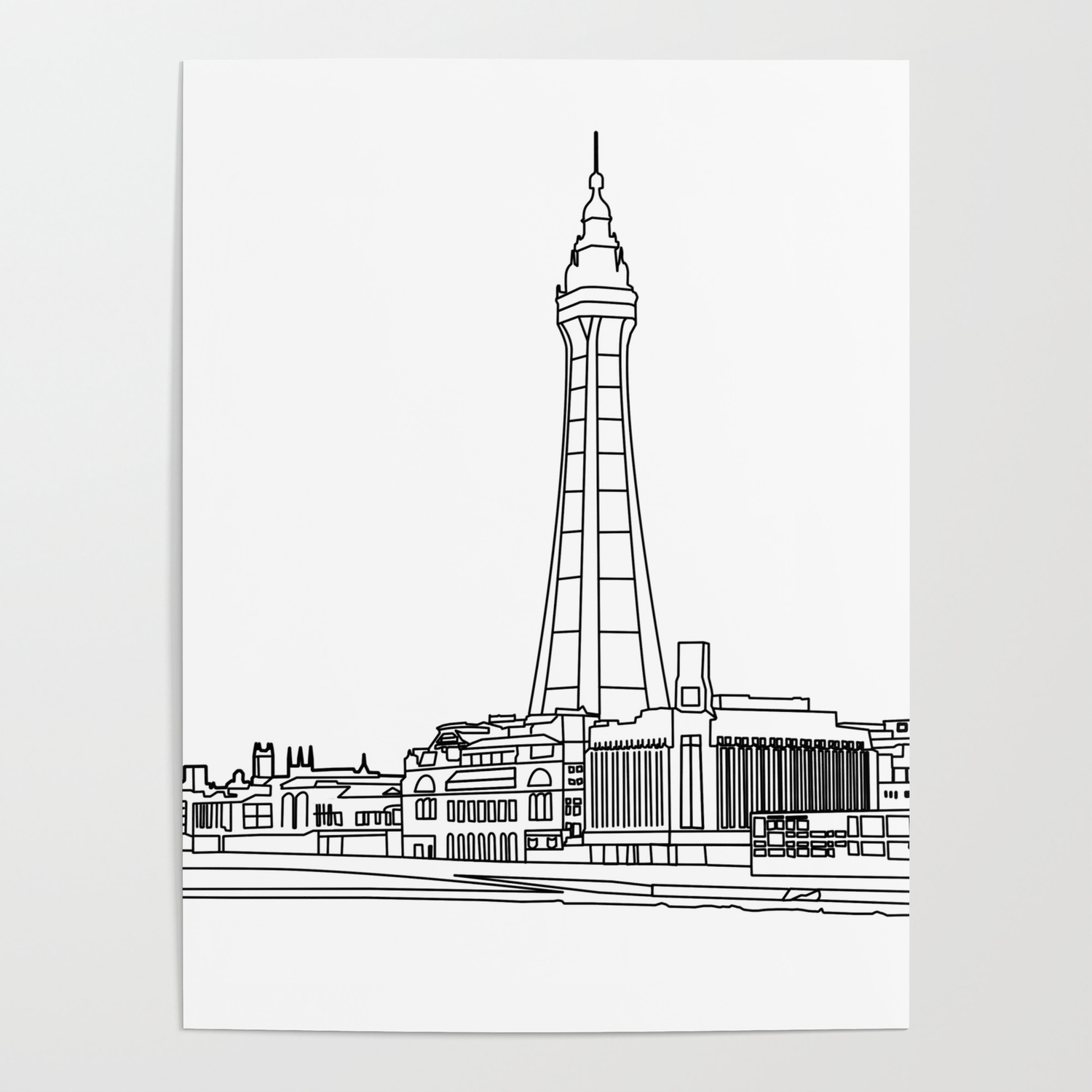 Blackpool Line Art Landscape Poster By Raiden23771 Society6 As you look at these sketches, pay closeattention to:• diﬀerent line techniques used• direction of lines• how tones were created• how line has been used to convey shape. blackpool line art landscape poster by raiden23771
