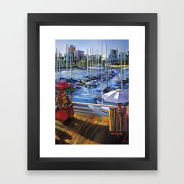 A View from Shoreline Village Framed Art Print | Painting, Architecture, Nature, Landscape 