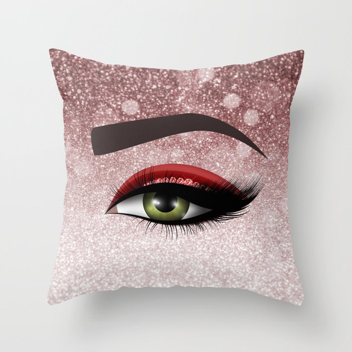 Glam diamond lashes eye #2 Throw Pillow