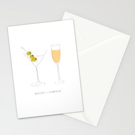 Martinis + Champagne Stationery Card