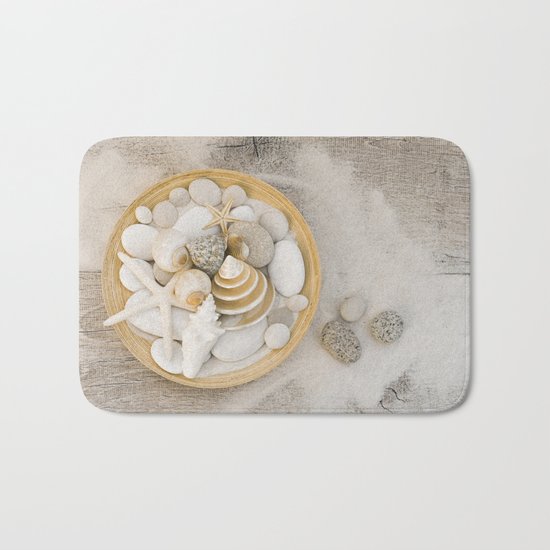 Sea Shell Collection Beach Summer Still Life Bath Mat