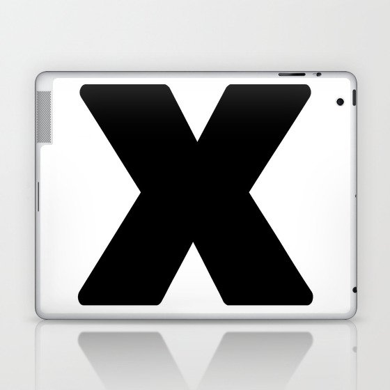 X (Black & White Letter) Laptop & iPad Skin