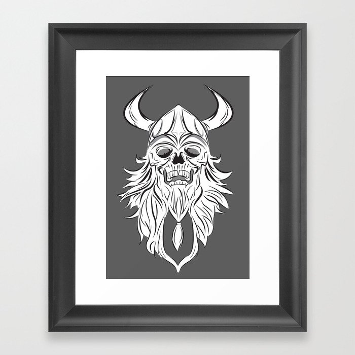 Viking Skull Framed Art Print