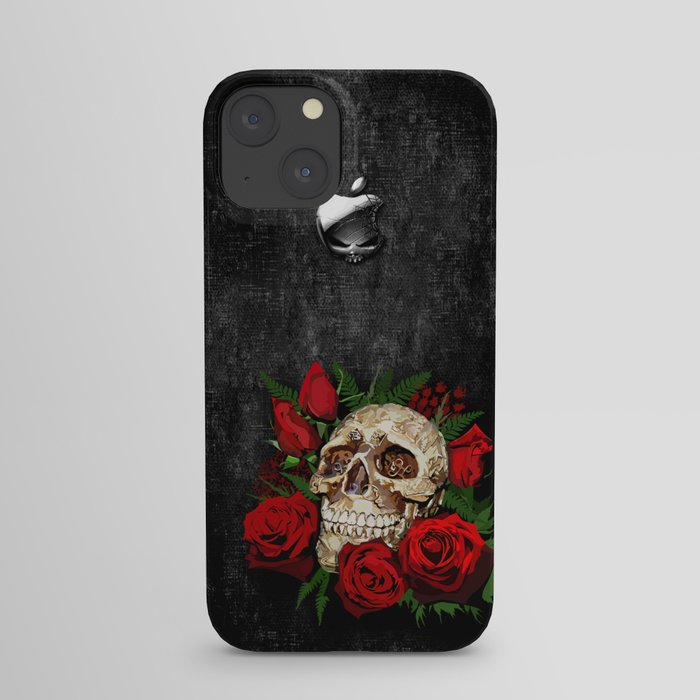 Red Rose Sugar skull iPhone Case