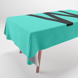LETTER W (BLACK-TURQUOISE) Tablecloth