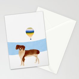 Dog and a Ballon - Brown Stationery Card