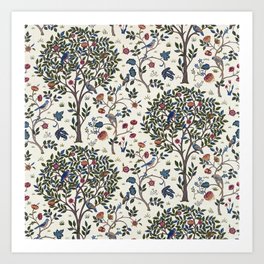 William Morris Bluebirds and Trees Art Print