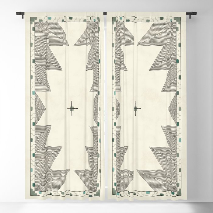 Southwestern Trippy Tile Blackout Curtain