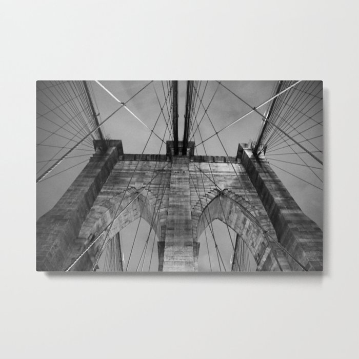 Brooklyn Bridge Wires Metal Print