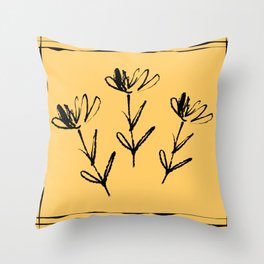 Mustard Flowers Throw Pillow