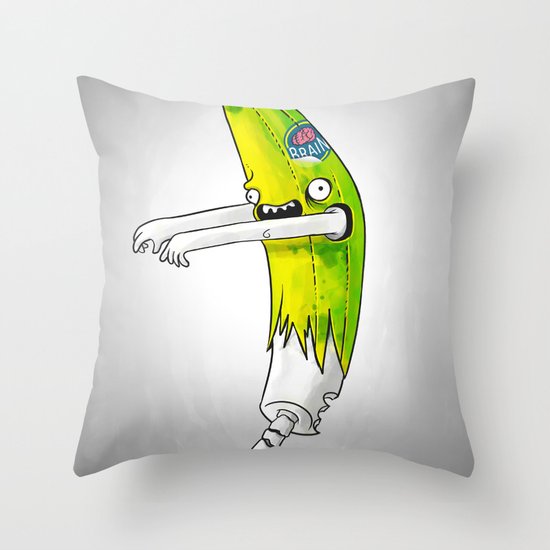 Banana Zombie Throw Pillow