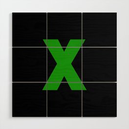 letter X (Green & Black) Wood Wall Art