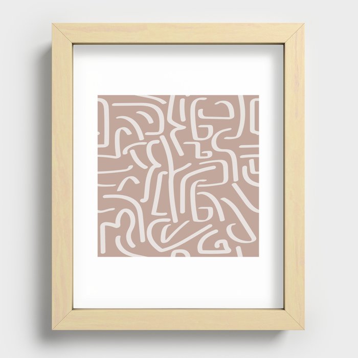 Calligraffiti | Bisque + Bone Recessed Framed Print