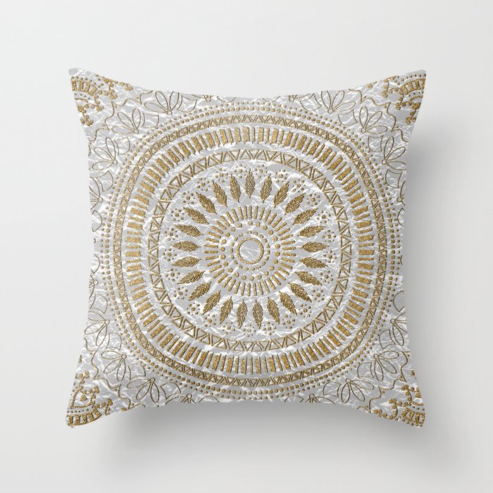 Elegant Hand Drawn Tribal Mandala Design Throw Pillow By Inovarts
