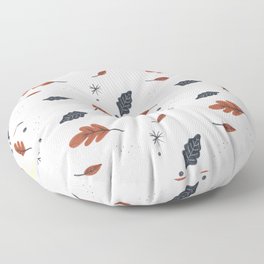 Cream Autumn Leaves Floor Pillow