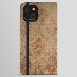 Aged Damask Texture 1 iPhone Wallet Case