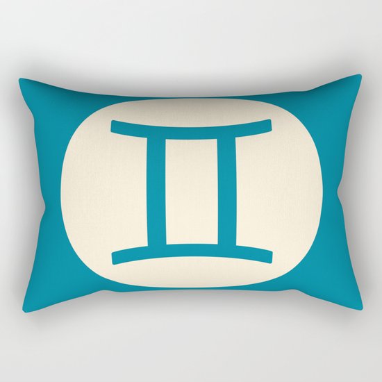 Gemini Symbol Blue Rectangular Pillow