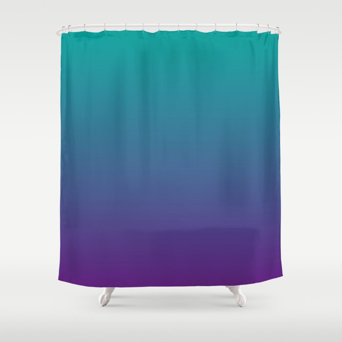 Ombre Color Gradients Gradient, Teal And Purple Shower Curtain