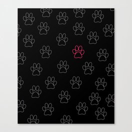 Pink Black Collection: Puppy Power Canvas Print