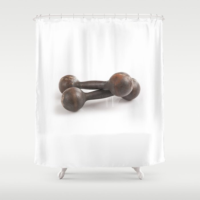 Old Iron Dumbbells Weights Shower Curtain By Arletta Society6