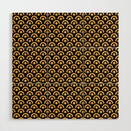 Gold And Black Dots Waves Collection Wood Wall Art