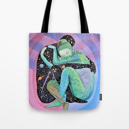 Space Earth Love Painting Nature Soul Mates Couple Wedding Art Tapestry (Infinite Love) Tote Bag